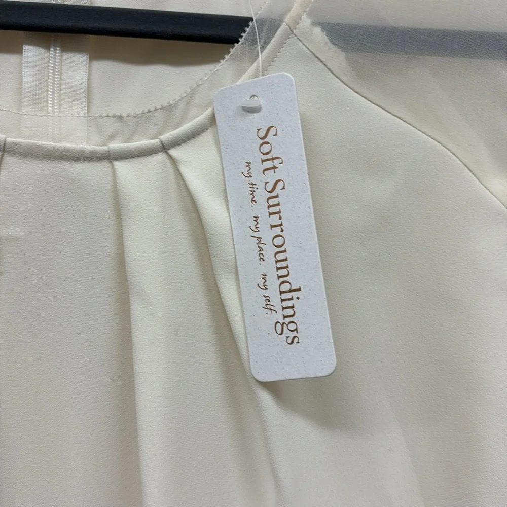 NWT Soft Surroundings Ecru Blouse - Picture 7 of 7